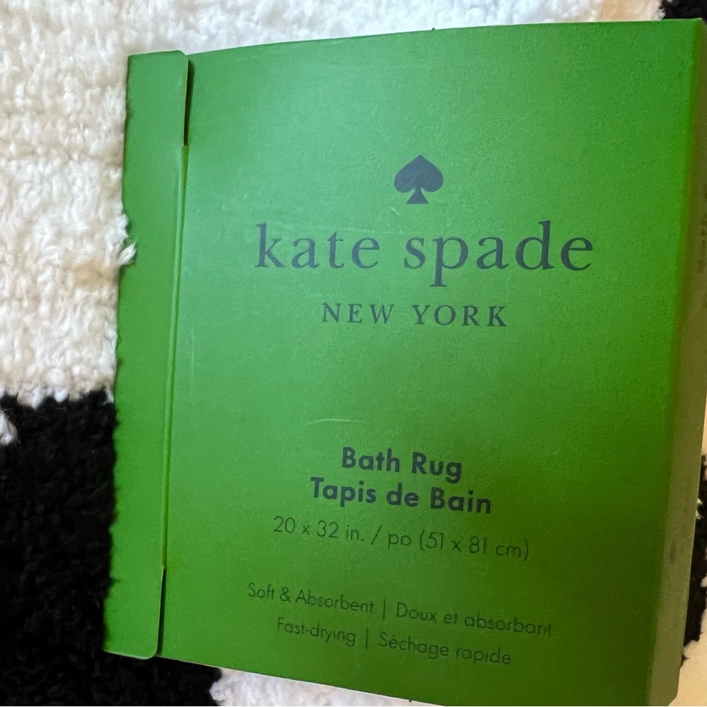NWT Kate Spade White with Black Dot Bath Rug - Picture 3 of 3
